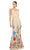 Mac Duggal - 5475 V-Neck Floral Appliqued Dress Evening Dresses 0 / Nude/Multi