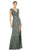 Mac Duggal - 5489 Cap Sleeve Ombre Sequin Gown Special Occasion Dress 0 / Forest Green