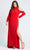 Mac Duggal - 55288 Long Sleeve High Neck Long Dress Evening Dresses 12W / RED