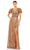 Mac Duggal 5540 - Sequin V-Neck Long Dress Evening Dresses 2 / Copper