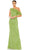 Mac Duggal 5611 - Ruffled Asymmetrical Neck Prom Gown Prom Dresses 0 / Key Lime
