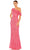 Mac Duggal 5611 - Ruffled Asymmetrical Neck Prom Gown Prom Dresses 0 / Watermelon