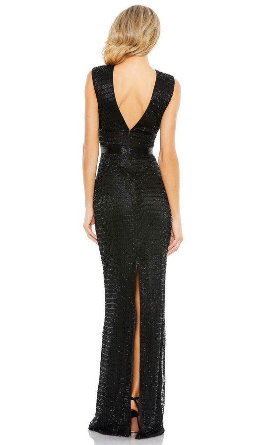 Mac Duggal 5625 - Bugle Beaded Plunging Evening Gown