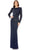 Mac Duggal 5641 - Long Sleeve Embellished Evening Dress Special Occasion Dress 0 / Navy