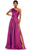 Mac Duggal 67476 - One-Sleeve Pleated Detail Prom Gown Prom Dresses 0 / Raspberry
