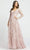 Mac Duggal - 67483 Lace Applique Deep V Neck A-Line Gown Prom Dresses 0 / Rose Pink