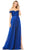 Mac Duggal 67485 - Off-Shoulder Pleated Bodice Prom Gown Prom Dresses 0 / Sapphire