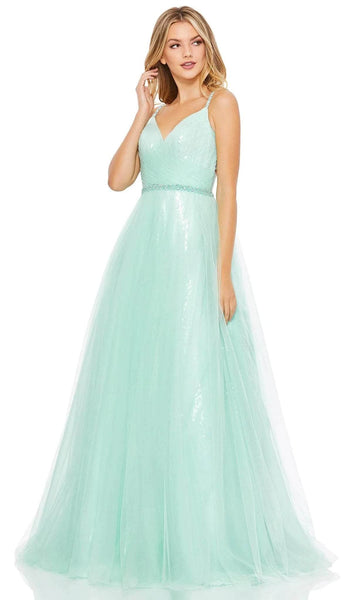Mac Duggal 67565 - Pastel Motif Tulle A-line Gown Couture Candy Mac Duggal 67565 - Pastel Motif Tulle A-line Gown Couture Candy
