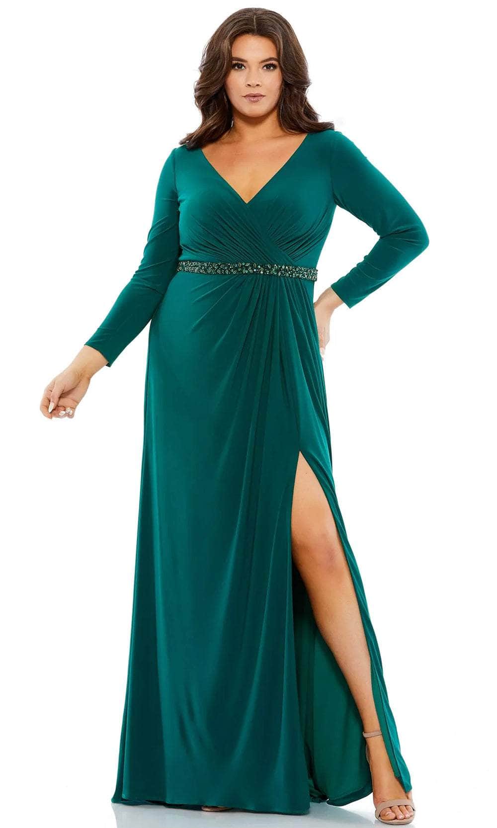 Mac Duggal 67899 - Long Sleeve V-Neck Evening Dress – Couture Candy