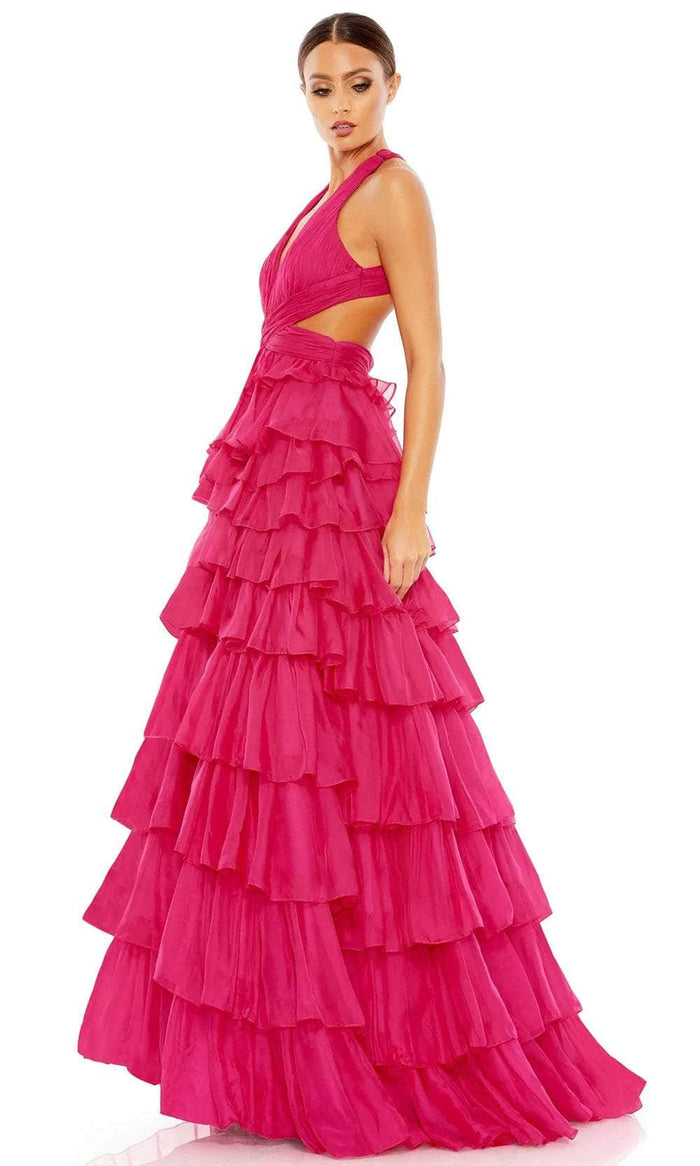 Mac Duggal 67988 - Crisscross Back Sleeveless Prom Dress Prom Dresses 0 / Fuchsia