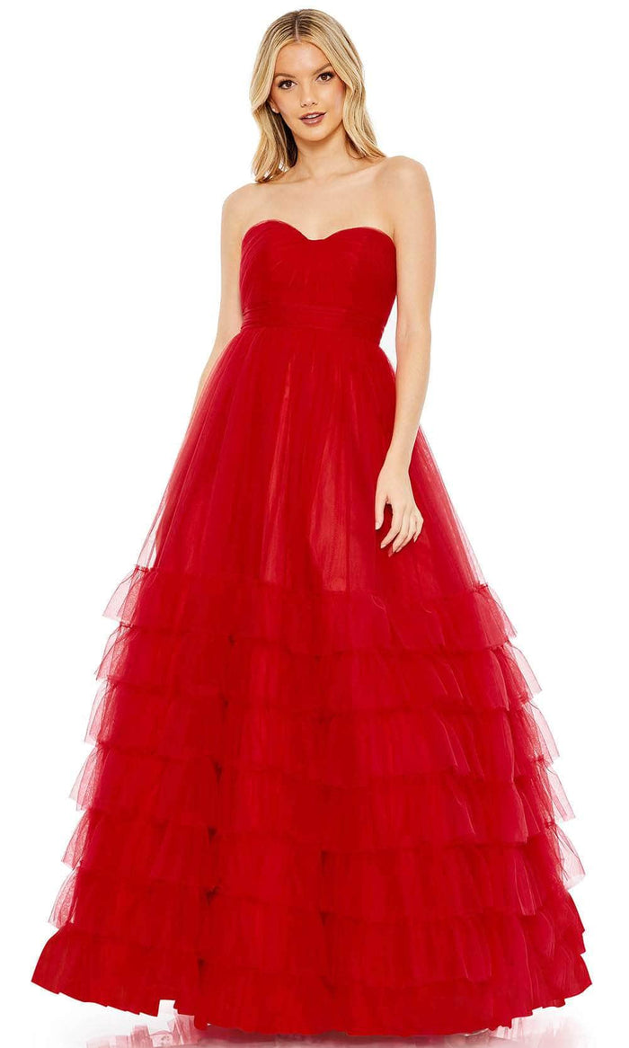 Mac Duggal 67999 - Strapless Sweetheart Neck Evening Gown Special Occasion Dress 0 / Red