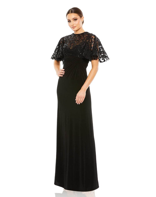Mac Duggal 68002 - Embroidered Lace Neckline Formal Dress