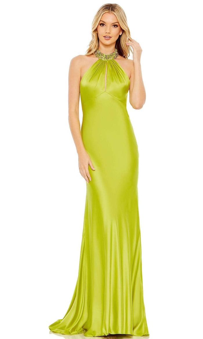 Mac Duggal 68063 -High Halter Evening Dress Evening Dresses 0 / Lime
