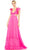 Mac Duggal 68069 - Ruffled Cap Sleeve A-Line Prom Dress Prom Dresses 0 / Hot Pink