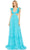 Mac Duggal 68069 - Ruffled Cap Sleeve A-Line Prom Dress Prom Dresses 0 / Turquoise