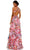 Mac Duggal 68076 - Floral Printed Crossed Back Long Dress Evening Dresses
