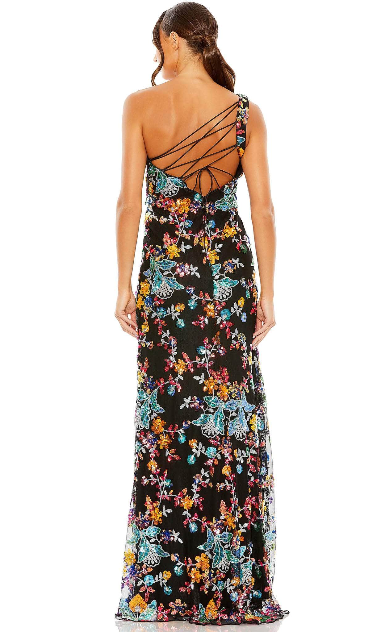 Mac Duggal 68515 - Asymmetric Floral Sequin Evening Gown – Couture Candy