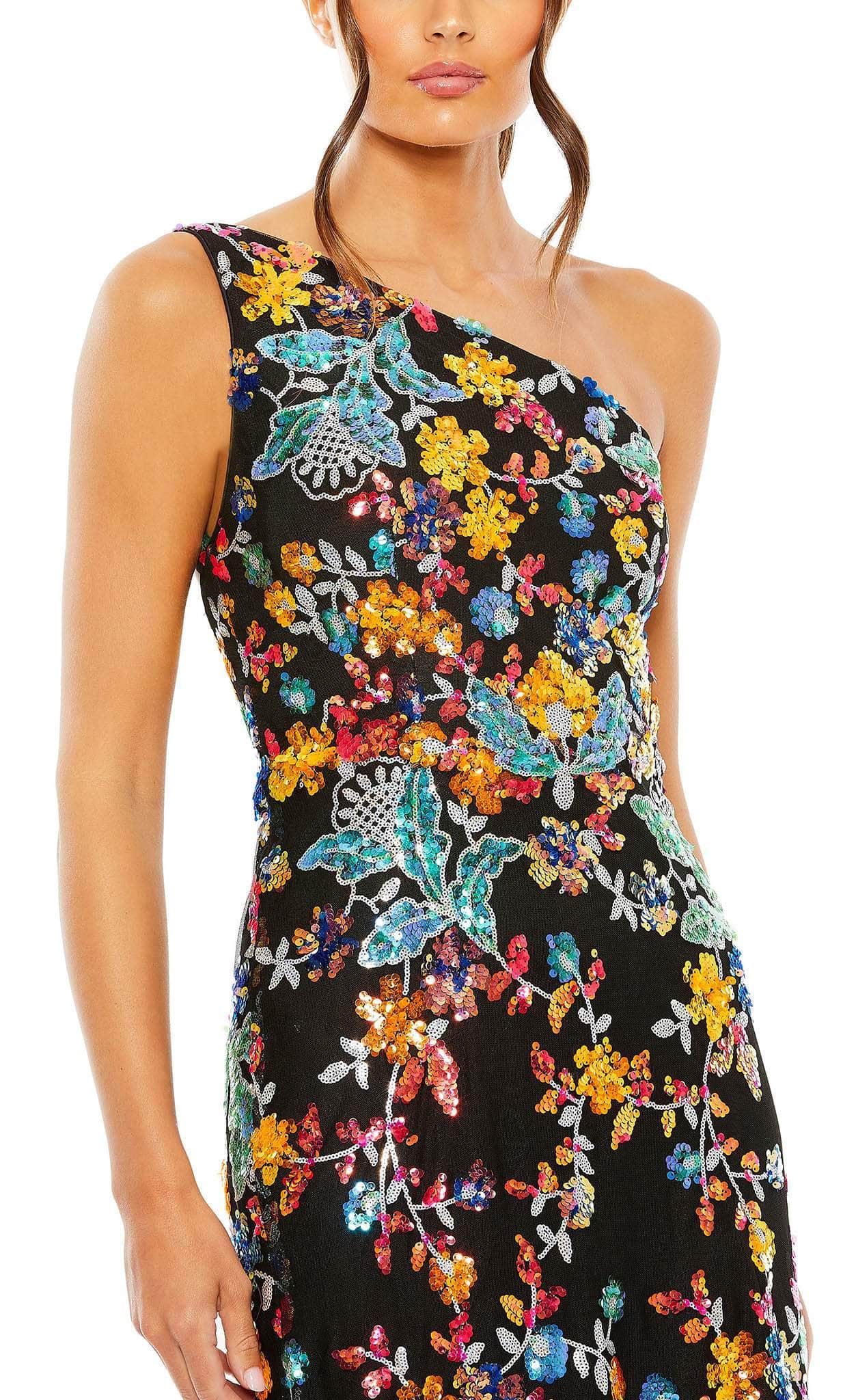 Mac Duggal 68515 - Asymmetric Floral Sequin Evening Gown – Couture Candy