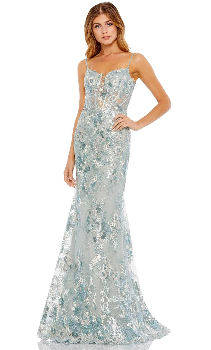 Mac Duggal 79297 - Sleeveless Embroidered Prom Dress Prom Dresses 0 / Ice Blue
