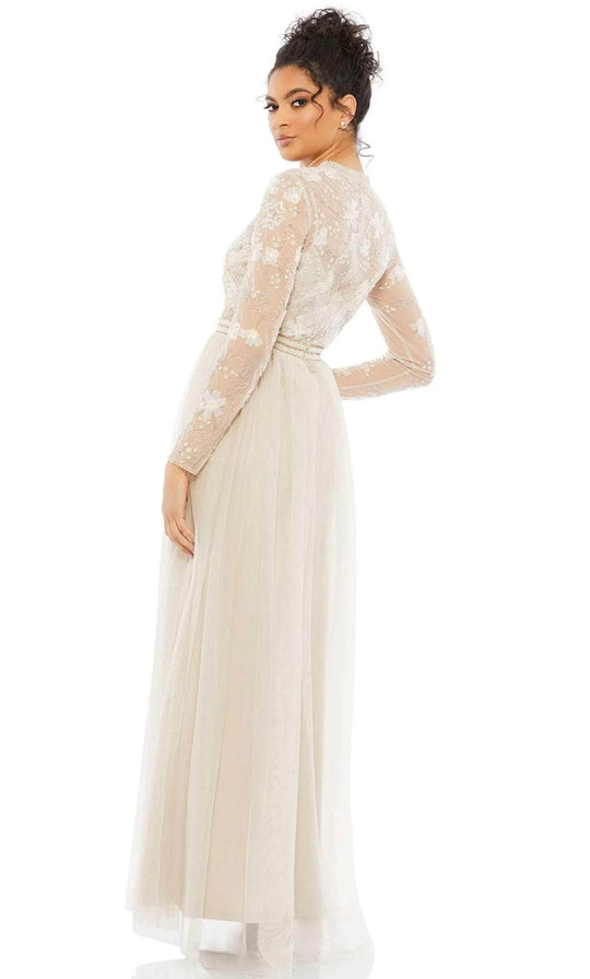 Mac Duggal 9132 - Modest Flowy A-line Heavenly Gown