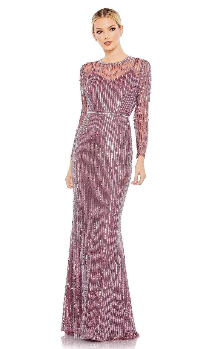 Mac Duggal - 93629 Jewel Sequined Trumpet Gown Mother of the Bride Dresess 2 / Rose/Gold