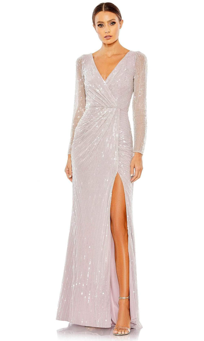 Mac Duggal 93660 - Faux Wrap Sequin Evening Dress Special Occasion Dress 2 / Lavender
