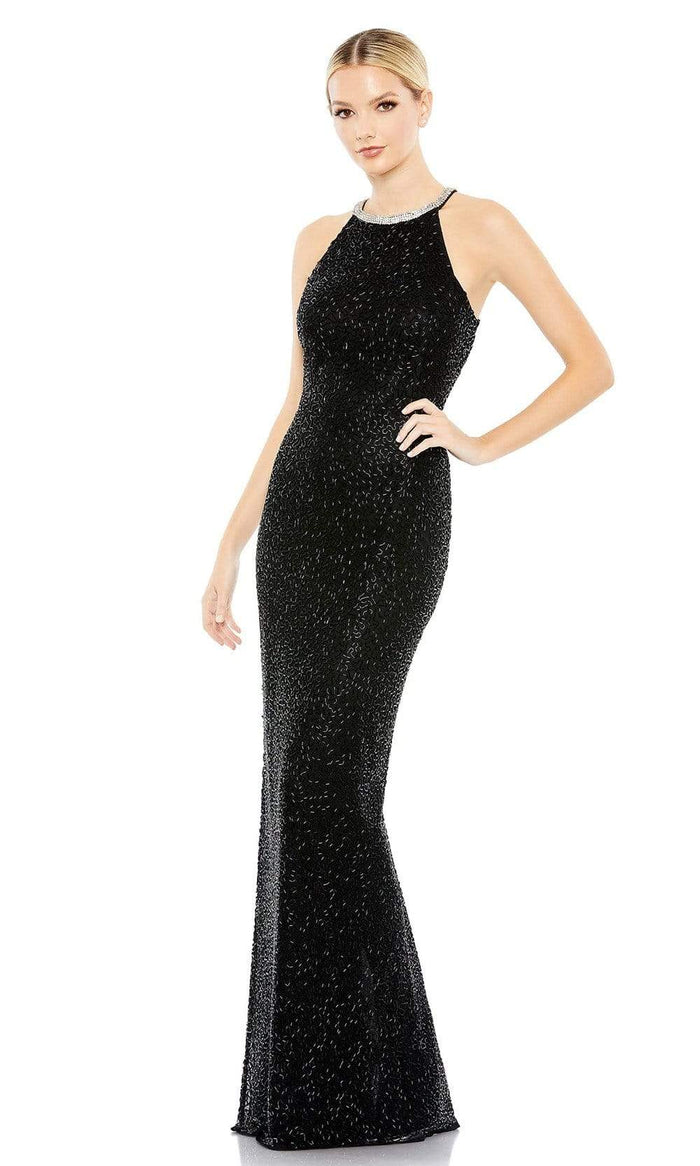 Mac Duggal - 93742 Jewel Ornate Halter Gown Special Occasion Dress 0 / Black