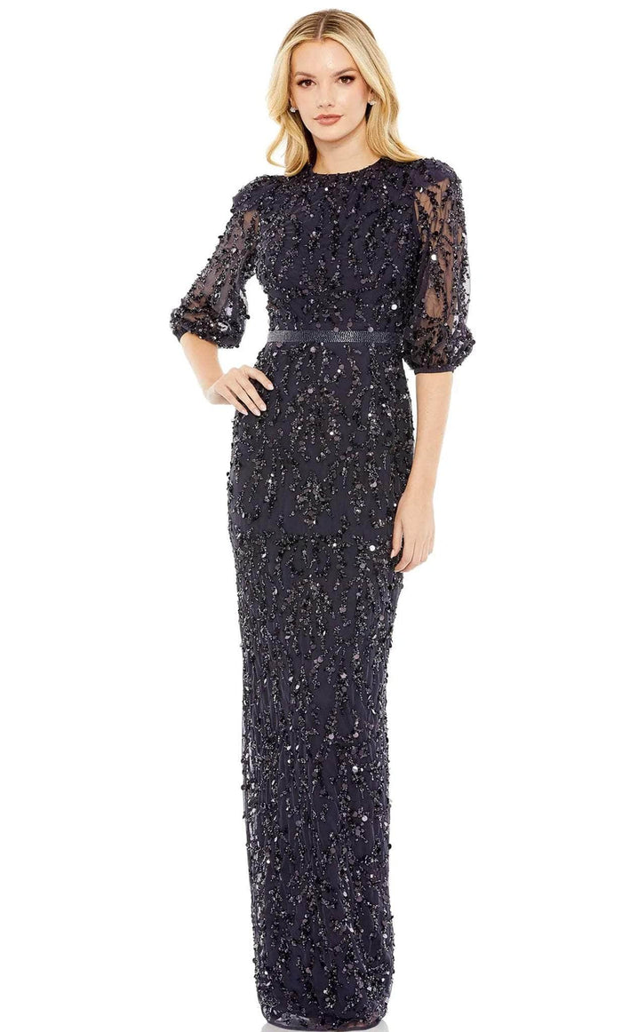 Mac Duggal 93790 - Embellished Formal Column Gown Mother of the Bride Dresses 4 / Midnight