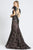 Mac Duggal Black White Red - 79230R Feathered Lace Mermaid Gown Pageant Dresses