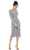 Mac Duggal Cocktail - 5521D Long Sleeve Modest Knee Length Dress Cocktail Dresses 4 / Platinum