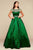 Mac Duggal Embellished Sheer Bateau Ballgown in Emerald 48421 CCSALE 14 / Emerald