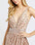 Mac Duggal Evening - 4995D Sequined Deep V-neck Sheath Dress With Slit Evening Dresses