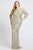Mac Duggal Fabulouss - 4857F Beaded Bateau Sheath Dress Evening Dresses 14W / Platinum