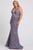 Mac Duggal Fabulouss - 48895F Crystal Beaded Deep V-neck Trumpet Dress Evening Dresses 12W / Lavender Twinkle