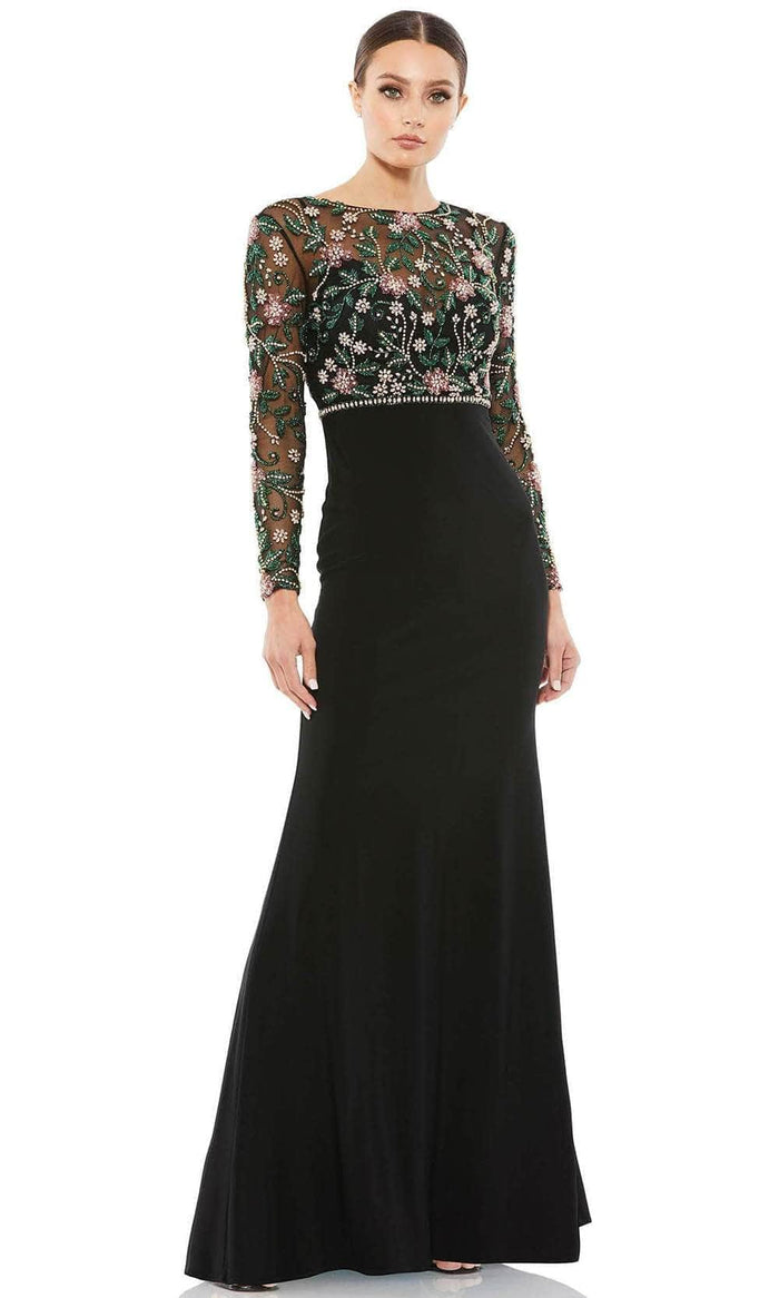 Mac Duggal - Mac Duggal 67870 - Empire Waist Evening Gown - 1 pc Black Multi in Size 16 Available CCSALE 16 / Black Multi