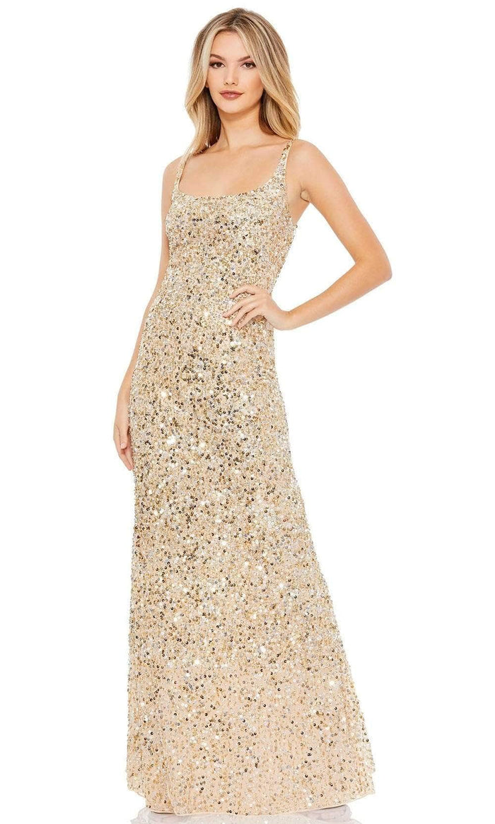 Mac Duggal - Sleeveless Sequin Evening Dress 10705 - 1 pc Gold In Size 2 Available CCSALE 2 / Gold