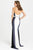 Madison James - 16-381 Strapless Colorblock Dress - 1 pcs White In Size 00 Available CCSALE