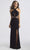Madison James - 18-661 Fitted Halter Neck Keyhole Cutout Evening Dress - 1 pc Wine in Size 00 Available CCSALE 6 / Black