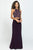 Madison James - 19-189 Beaded Lace Two Piece Jersey Sheath Dress Special Occasion Dress 0 / Eggplant