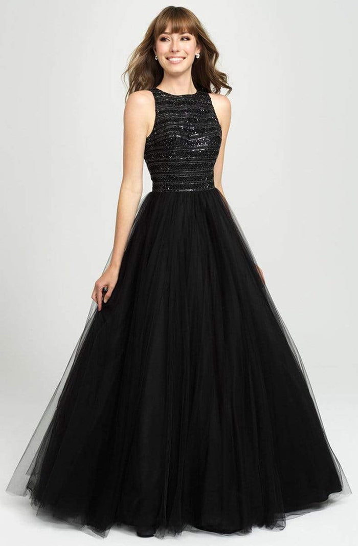 Madison James - Beaded Bodice Tulle Ballgown 19-119 - 1 pc Black In Size 02 Available CCSALE 2 / Black