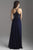 Madison James Sequin Embroidered Halter A-Line Evening Gown 18-605 - 1 pc Navy In Size 2 Available CCSALE 2 / Navy