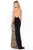 Madison James - Sequined Halter Evening Dress 17-261 - 1 pc Blk/Gd In Size 6 Available CCSALE 6 / Blk/Gd