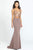 Madison James - Two Piece Beaded Jersey Trumpet Dress 19-167 - 1 pc Peach in Size 00 Available CCSALE 14 / Coffee