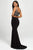 Madison James - Two Piece Embroidered V-Neck Dress 19-159 - 1 pc Black In Size 8 Available CCSALE 8 / Black