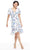 Maggy London - G4059M Flutter Sleeve Floral Print Wrap Skirt Dress Wedding Guest 0 / Deep Blue