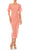 Maggy London G4077M - V-Neck Tea Length Formal Dress Special Occasion Dress 0 / Rose