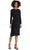 Maggy London G5024M - Ruched Side Long Sleeved Tea-Length Dress Special Occasion Dress 2 / Black