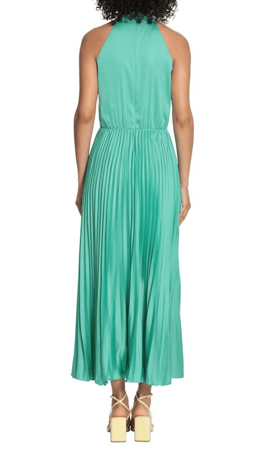 Maggy London G5328M - Halter Pleated A-line Dress