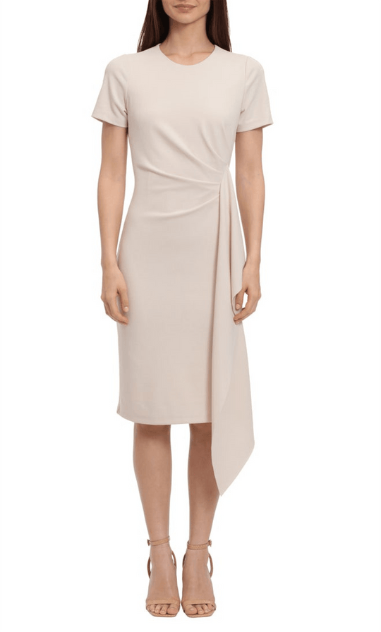 Maggy London G5464M - Jewel Side Drape Cocktail Dress Special Occasion Dress 0 / Horn