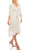Maison Tara - 91053M Tea Length Pinstripe Print A-Line Dress Wedding Guest